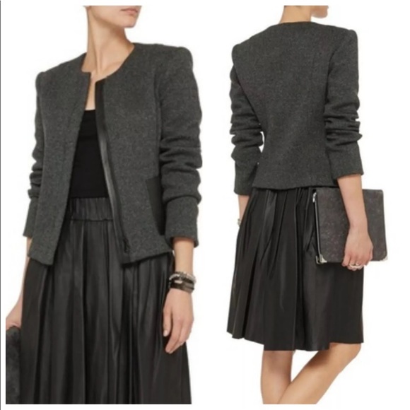 Theory Jackets & Blazers - Theory Hilde wool & leather jacket 10 like new